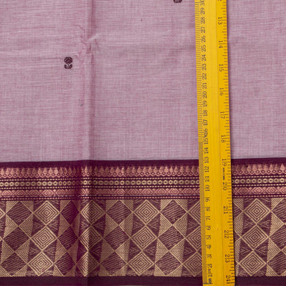 Lilac And Purple Kanchi Cotton Saree For Festive Wear PV MM KC 485