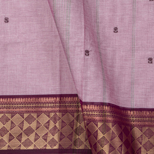 Lilac And Purple Kanchi Cotton Saree For Festive Wear PV MM KC 485