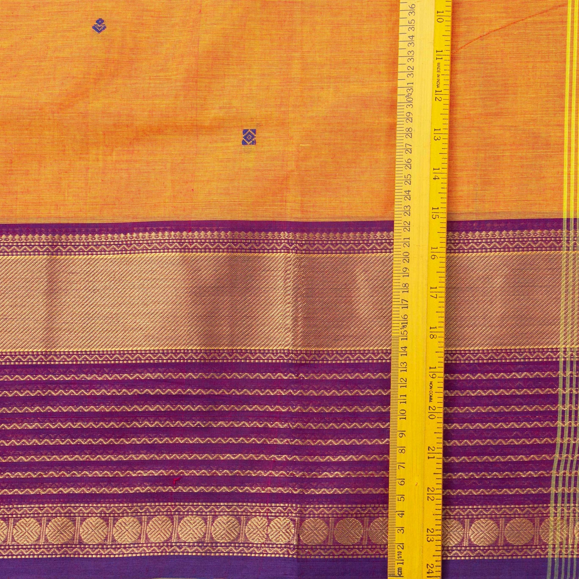 Orange And Magenta Kanchi Cotton Saree For Festive Wear PV MM KC 510 - Cotton Saree - Panjavarnam PV MM KC 510
