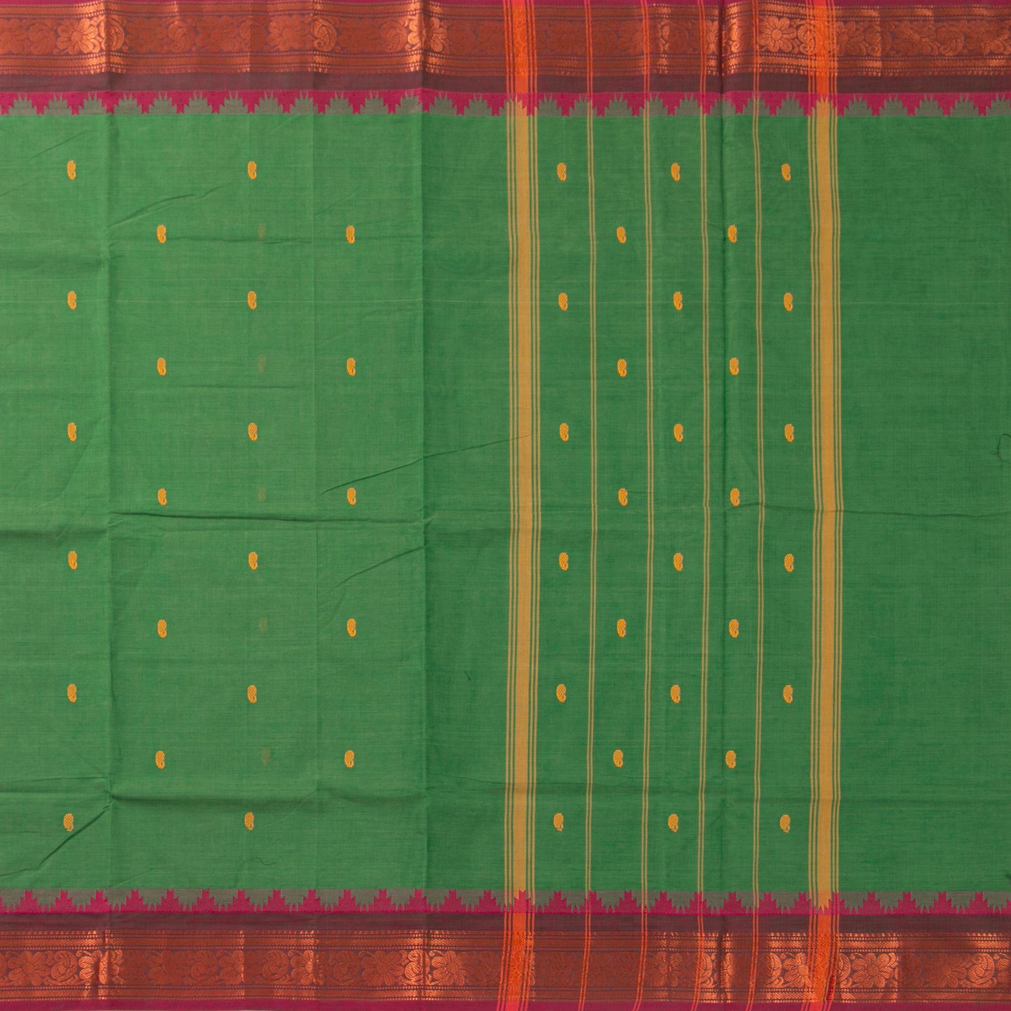 Green And Pink Kanchi Cotton Saree PV MM KC 155
