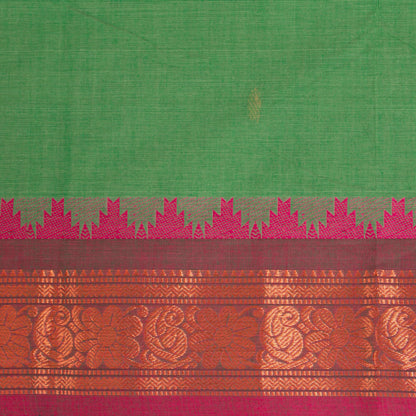 Green And Pink Kanchi Cotton Saree PV MM KC 155