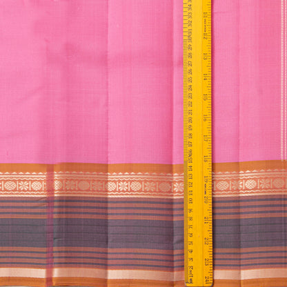 Pink And Grey Kanchipuram Silk Saree For Office Wear PV KNN 332