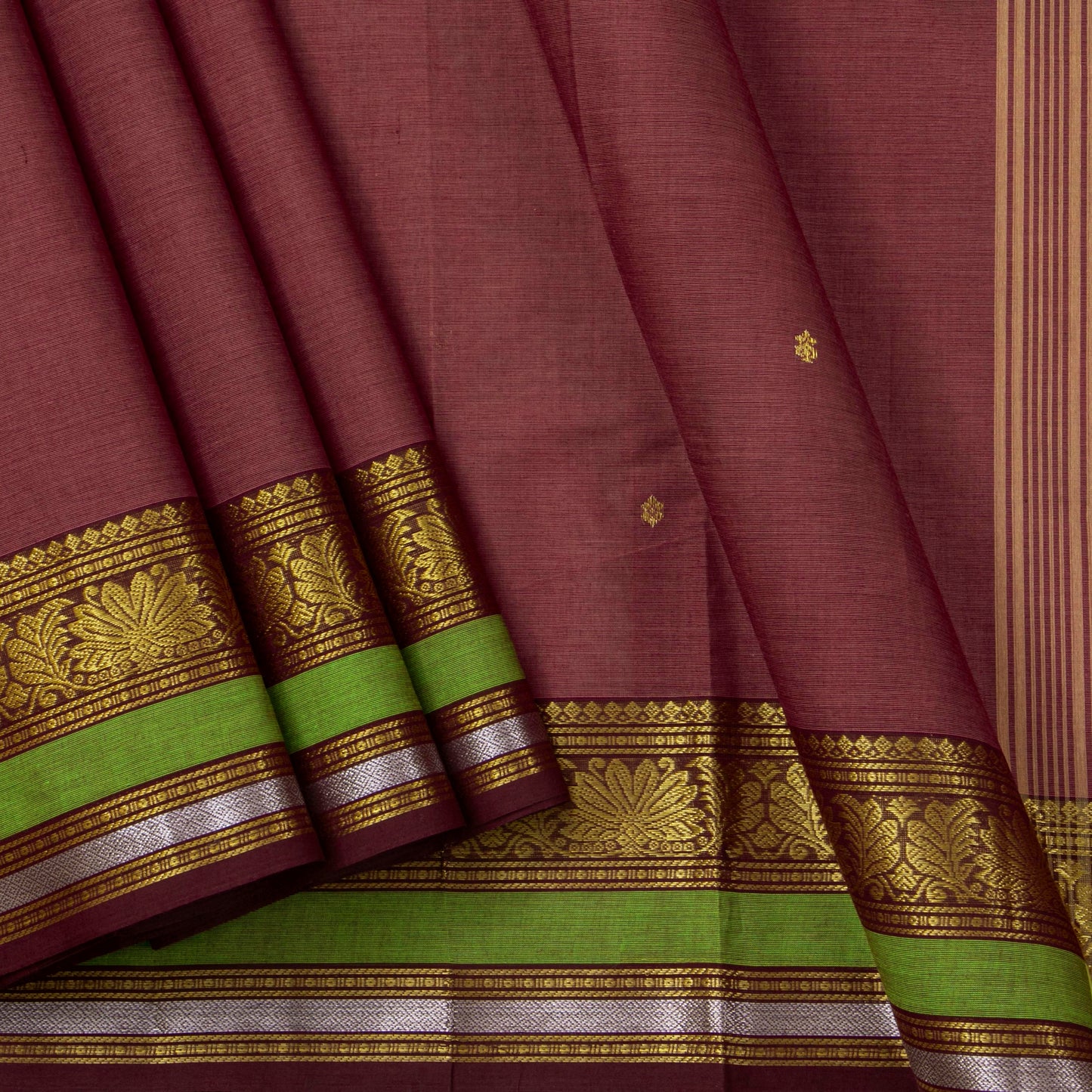 Brown Kanchi Cotton Saree For Festive Wear PV MM KC 596