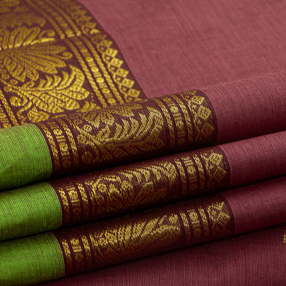 Brown Kanchi Cotton Saree For Festive Wear PV MM KC 596