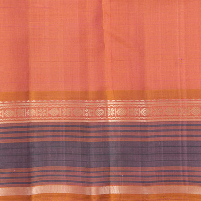 Pink And Grey Kanchipuram Silk Saree For Office Wear PV KNN 332