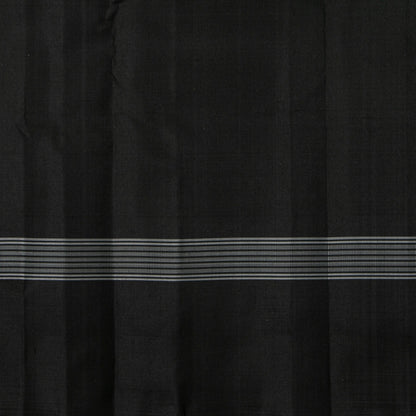 Yellow And Black Kanchipuram Silk Saree No Zari For Office Wear PV KNN 339