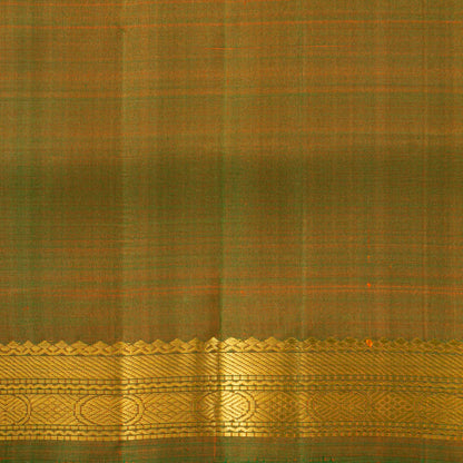 Pink And Mehandi Green Kanchipuram Silk Saree For Festive Wear PV KNN 322