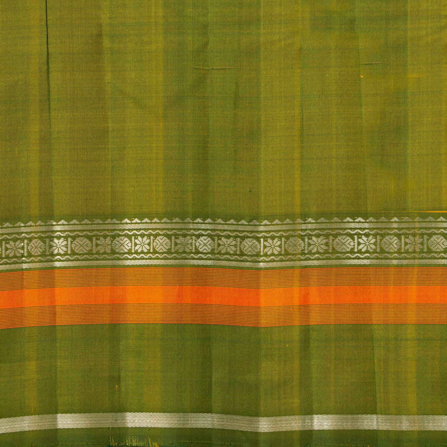 Yellow Ochre And Green Kanchipuram Silk Saree For Festive Wear PV KNN 331