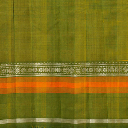 Yellow Ochre And Green Kanchipuram Silk Saree For Festive Wear PV KNN 331