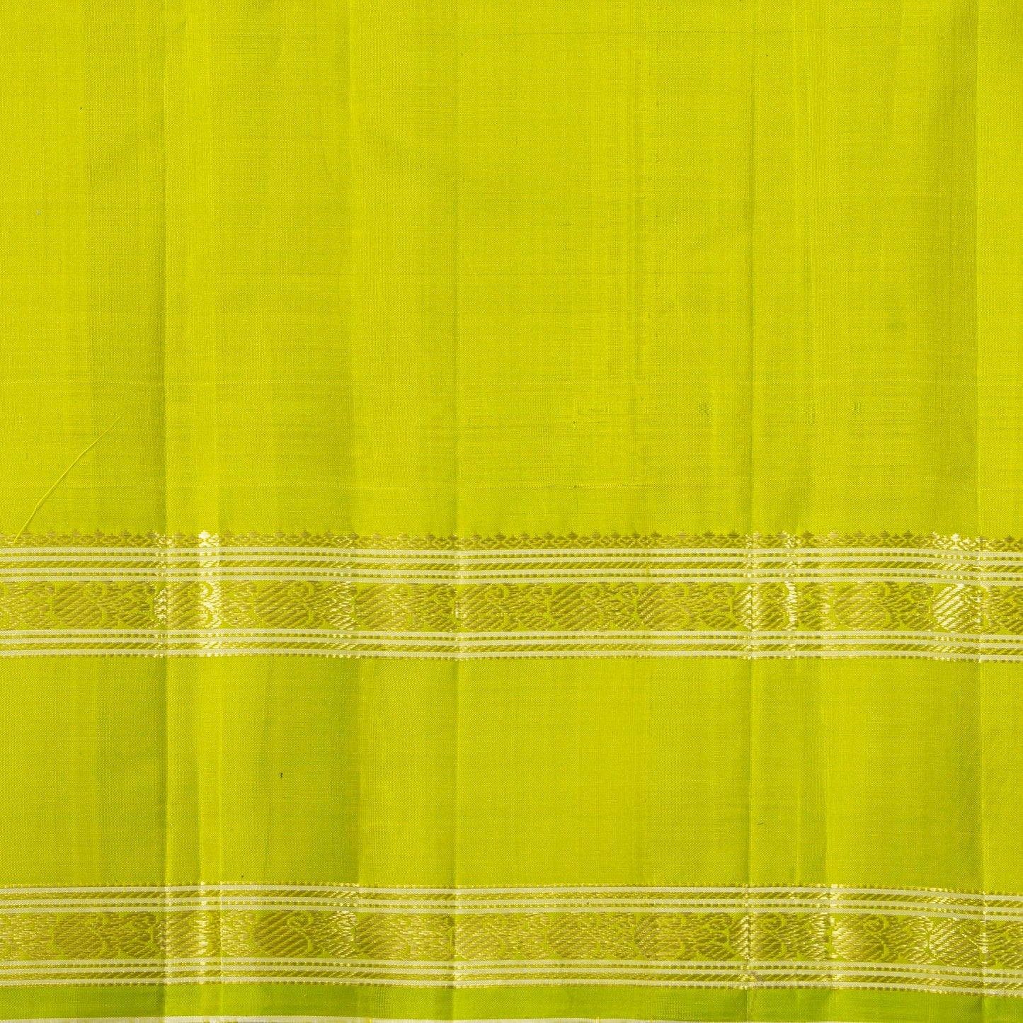 Purple And Lime Green Kanchipuram Silk Saree With Temple Korvai Ganga Jamuna Border For Festive Wear PV KNN 345