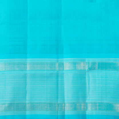 Black And Turquoise Kanchipuram Silk Saree For Office Wear PV KNN 343