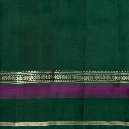 Beige And Green Kanchipuram Silk Saree For Office Wear PV KNN 329