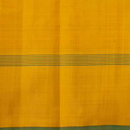 Beige And Yellow Checked Kanchipuram Silk Saree No Zari For Office Wear PV KNN 341