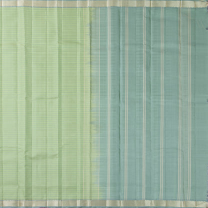 Elachi Green And Blue Kanchipuram Silk Saree For Festive Wear PV KNN 333