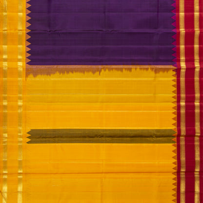 Purple Ganga Jamuna Border Kanchipuram Silk Saree For Festive Wear PV KNN 344