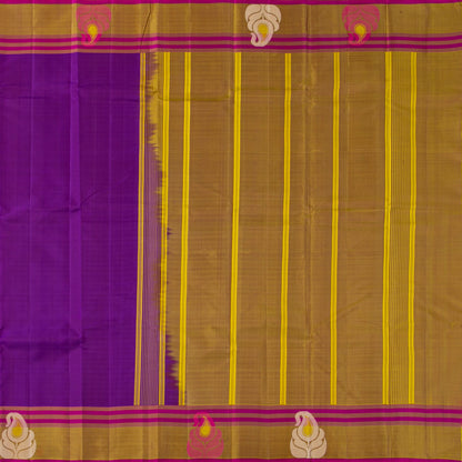 Magenta And Beige Kanchipuram Silk Saree For Festive Wear PV KNN 334