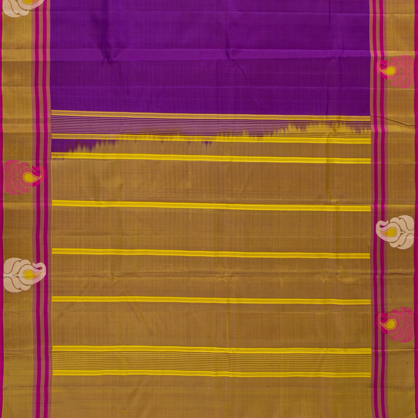 Magenta And Beige Kanchipuram Silk Saree For Festive Wear PV KNN 334