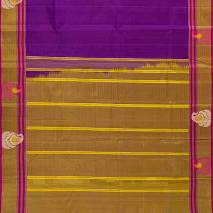 Magenta And Beige Kanchipuram Silk Saree For Festive Wear PV KNN 334