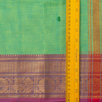 Green And Mauve Kanchi Cotton Saree For Festive Wear PV MM KC 490