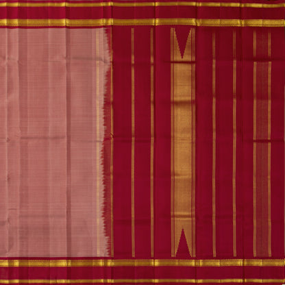 Gheva And Red Kanchipuram Silk Saree For Festive Wear PV KNN 326