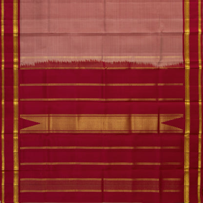 Gheva And Red Kanchipuram Silk Saree For Festive Wear PV KNN 326
