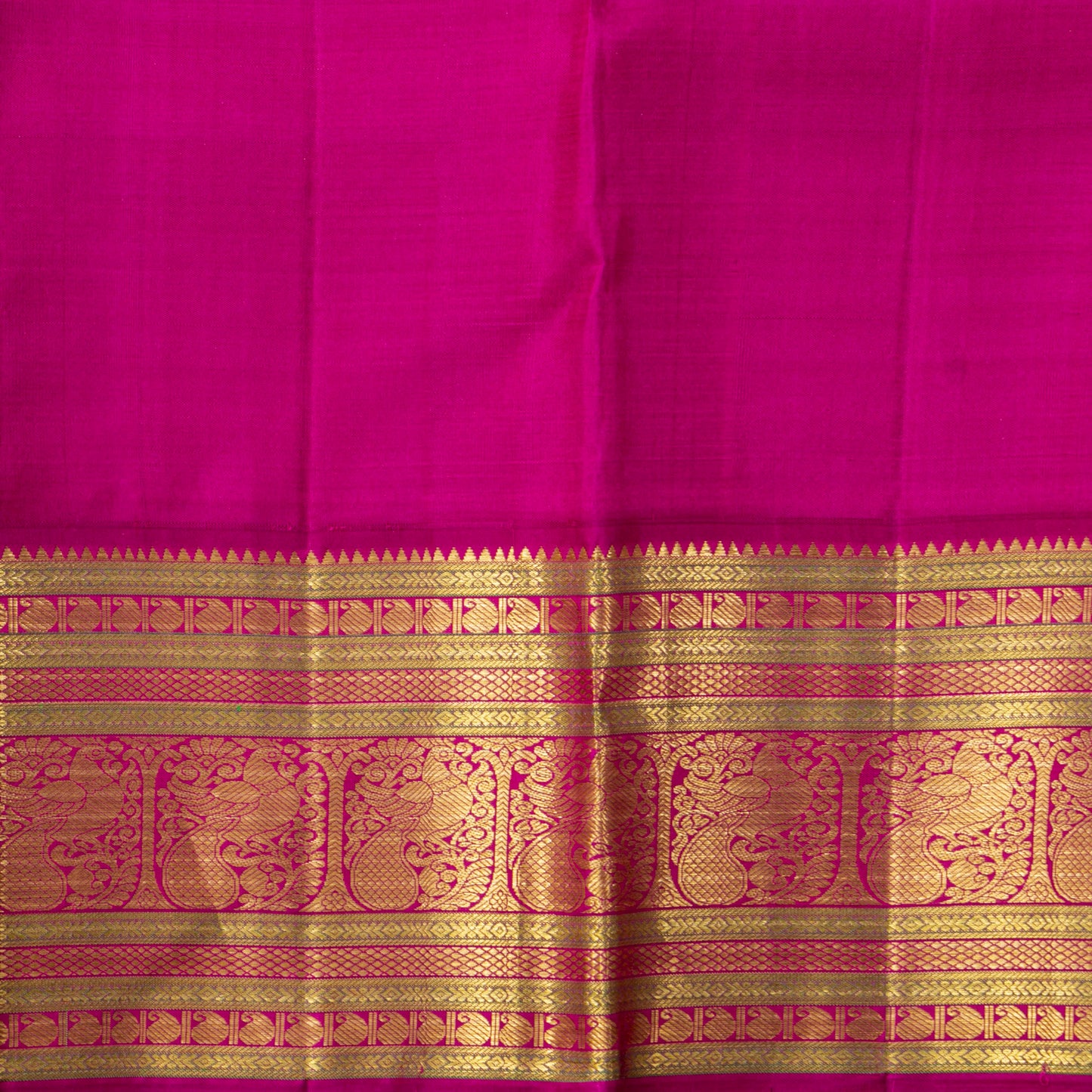 Mustard And Pink Kanchipuram Silk Saree For Festive Wear PV J 2044