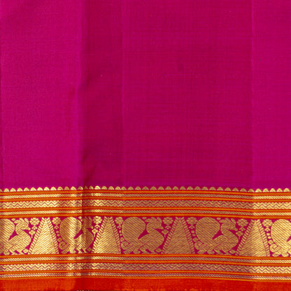 Maroon And Pink Kanchipuram Silk Saree For Festive Wear PV J 2048