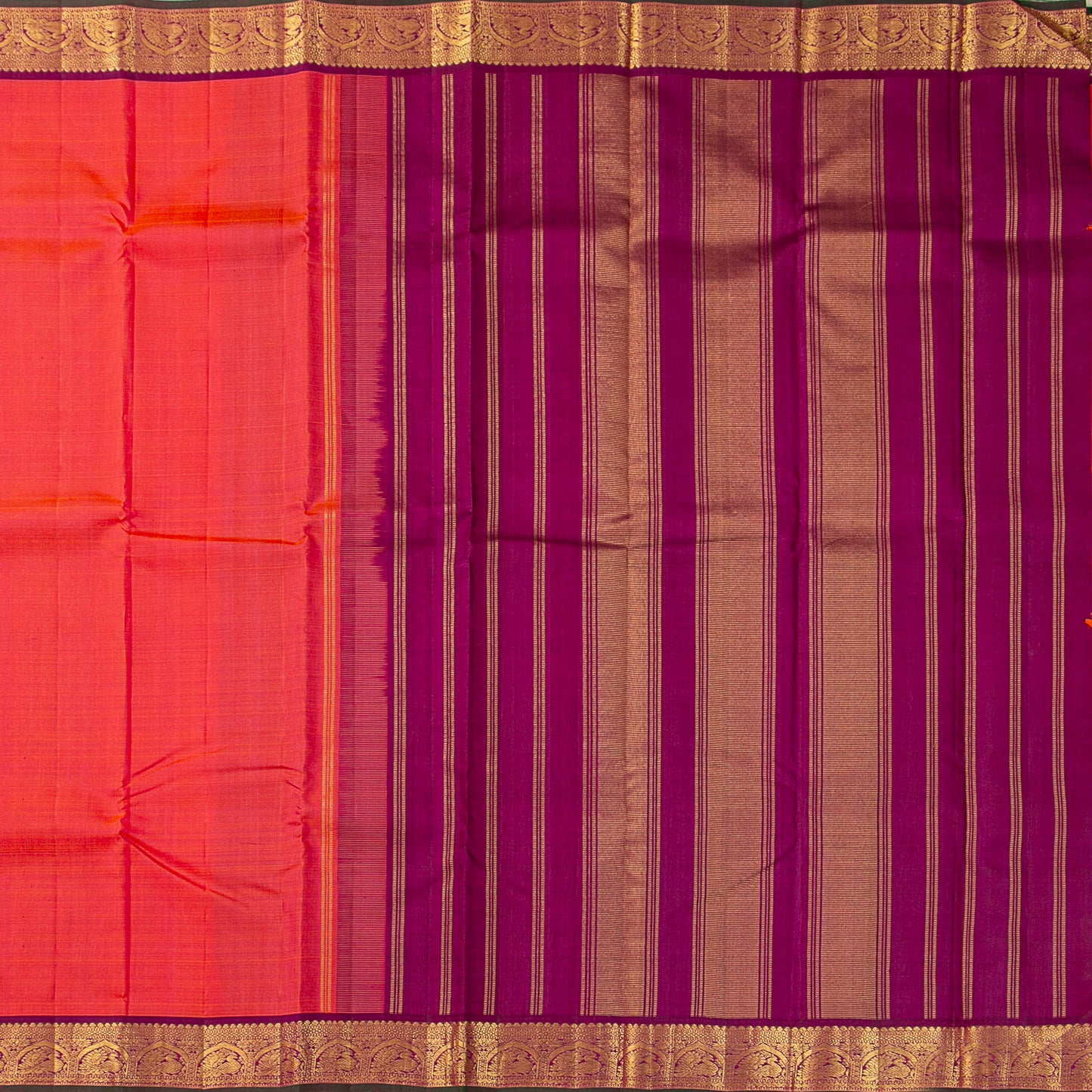 Casandra And Magenta Kanchipuram Silk Saree For Festive Wear PV J 1833