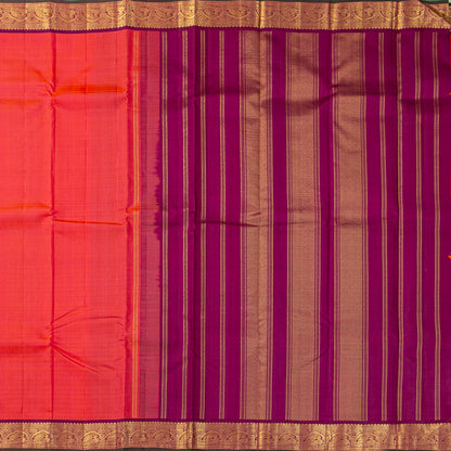 Casandra And Magenta Kanchipuram Silk Saree For Festive Wear PV J 1833