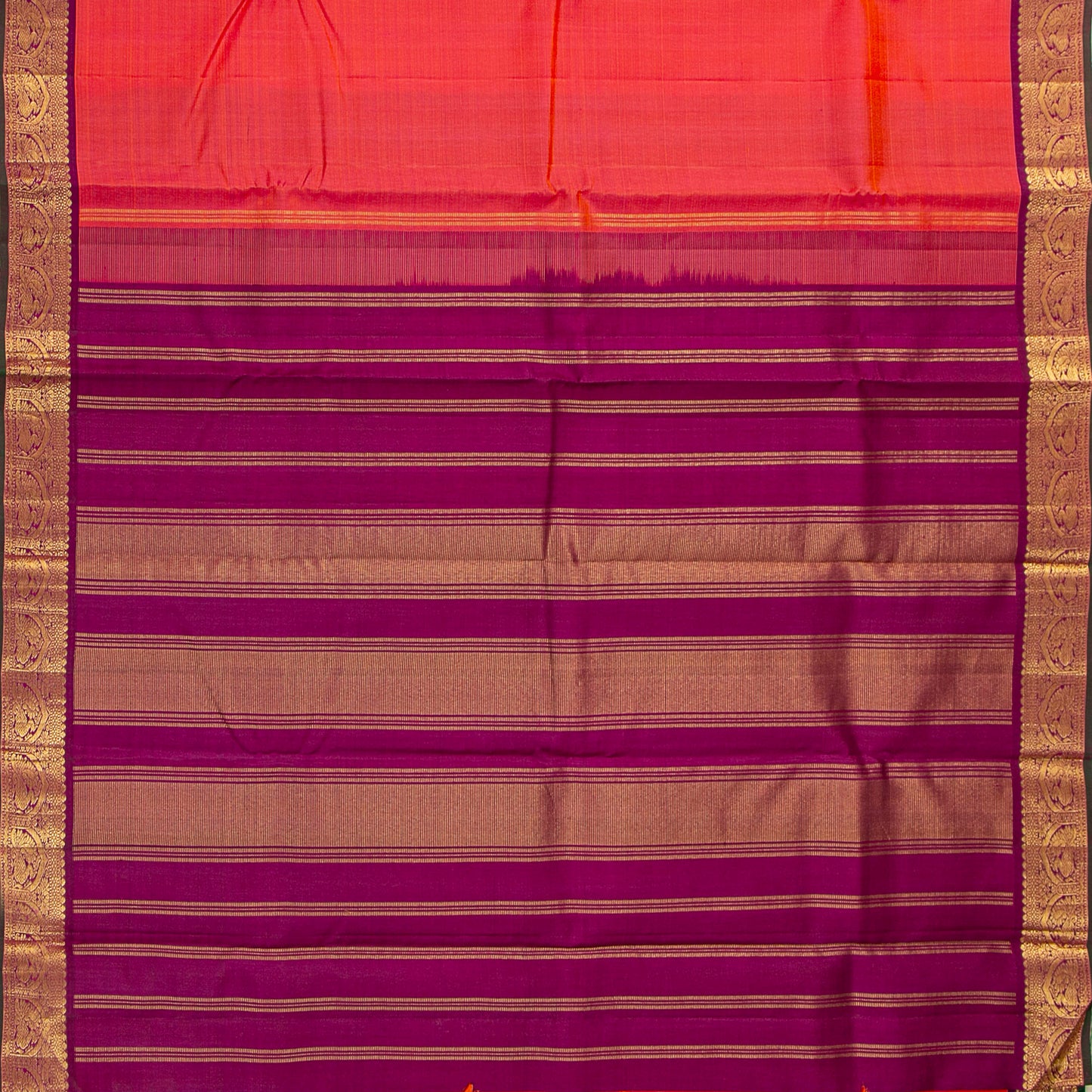 Casandra And Magenta Kanchipuram Silk Saree For Festive Wear PV J 1833