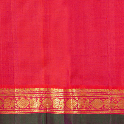 Magenta And Pink Kanchipuram Silk Saree For Festive Wear PV J 1700