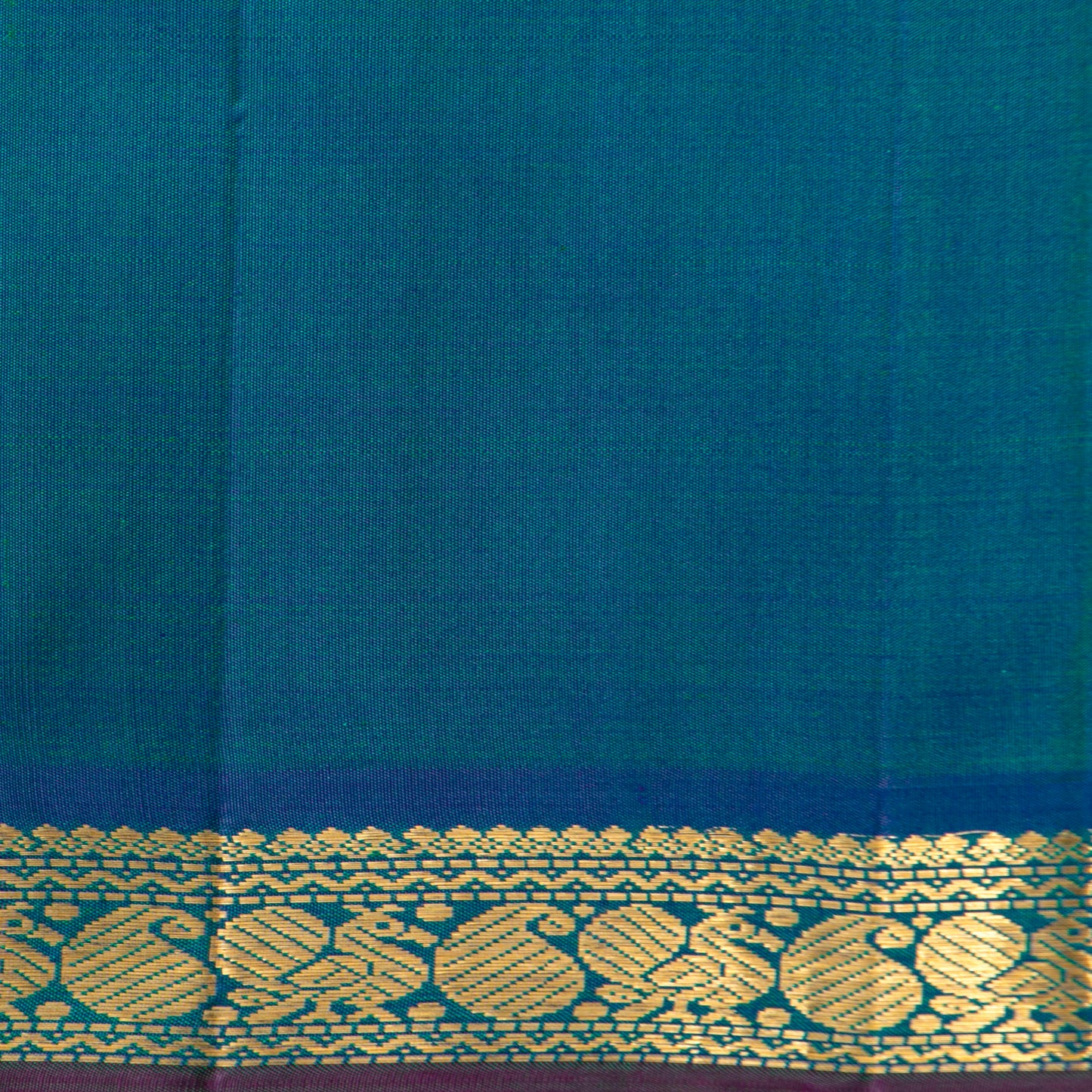 Verdant Green And Teal Blue Kanchipuram Silk Saree For Festive Wear PV J 744
