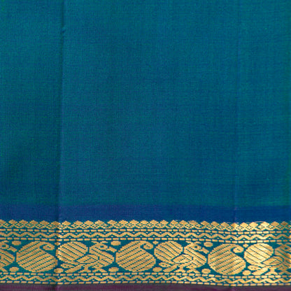 Verdant Green And Teal Blue Kanchipuram Silk Saree For Festive Wear PV J 744