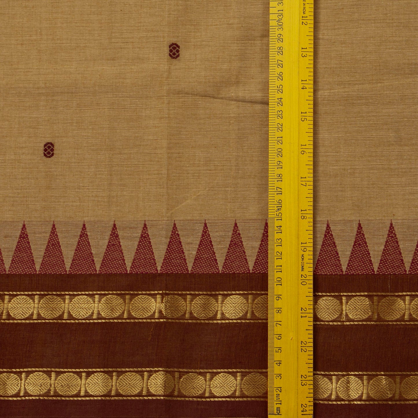 Beige And Brown Kanchi Cotton Saree For Festive Wear PV MM KC 419