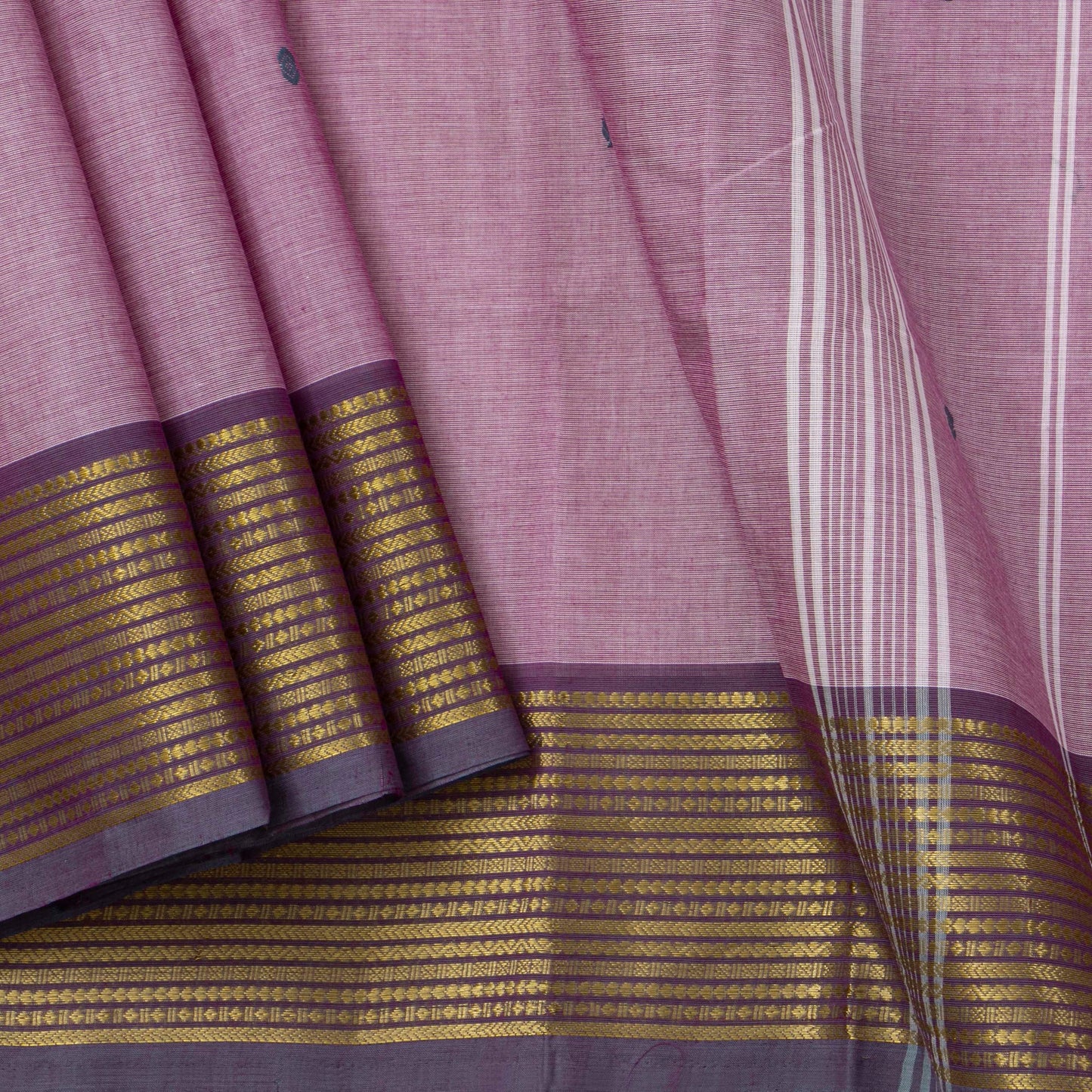 Lilac Kanchi Cotton Saree For Festive Wear PV MM KC 400