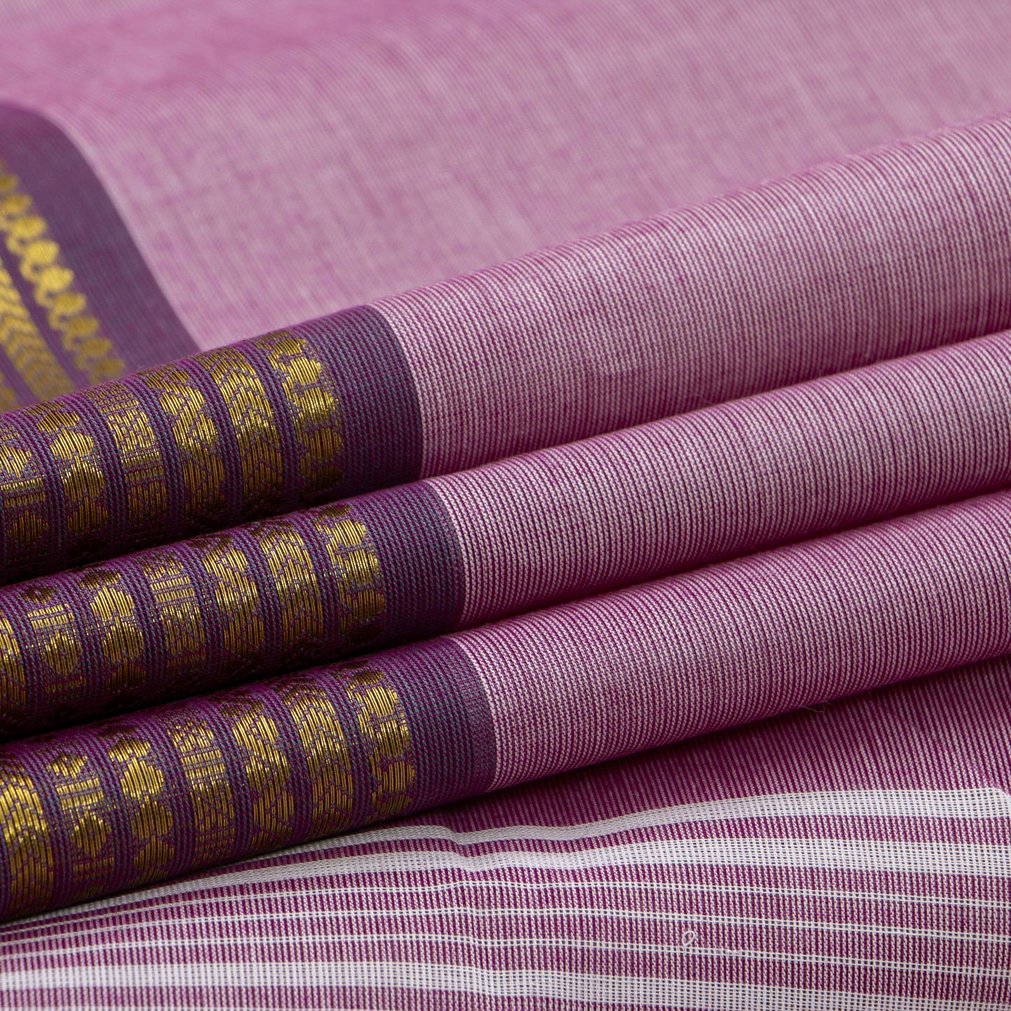 Lilac Kanchi Cotton Saree For Festive Wear PV MM KC 400