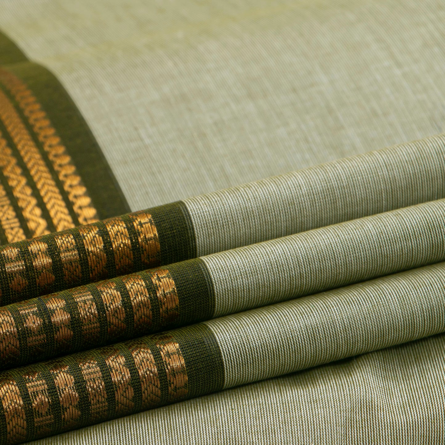 Green Kanchi Cotton Saree For Festive Wear PV MM KC 410