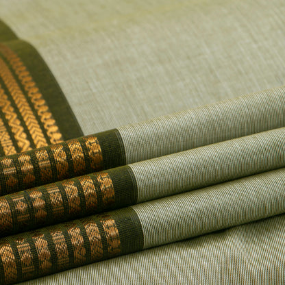 Green Kanchi Cotton Saree For Festive Wear PV MM KC 410