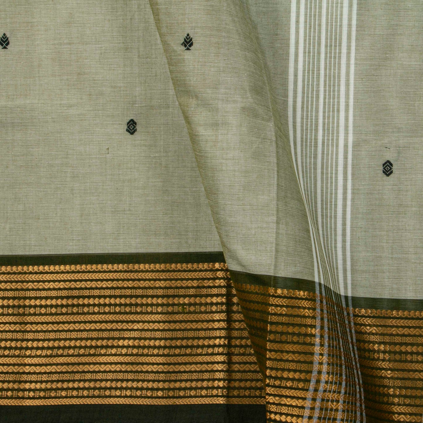 Green Kanchi Cotton Saree For Festive Wear PV MM KC 410
