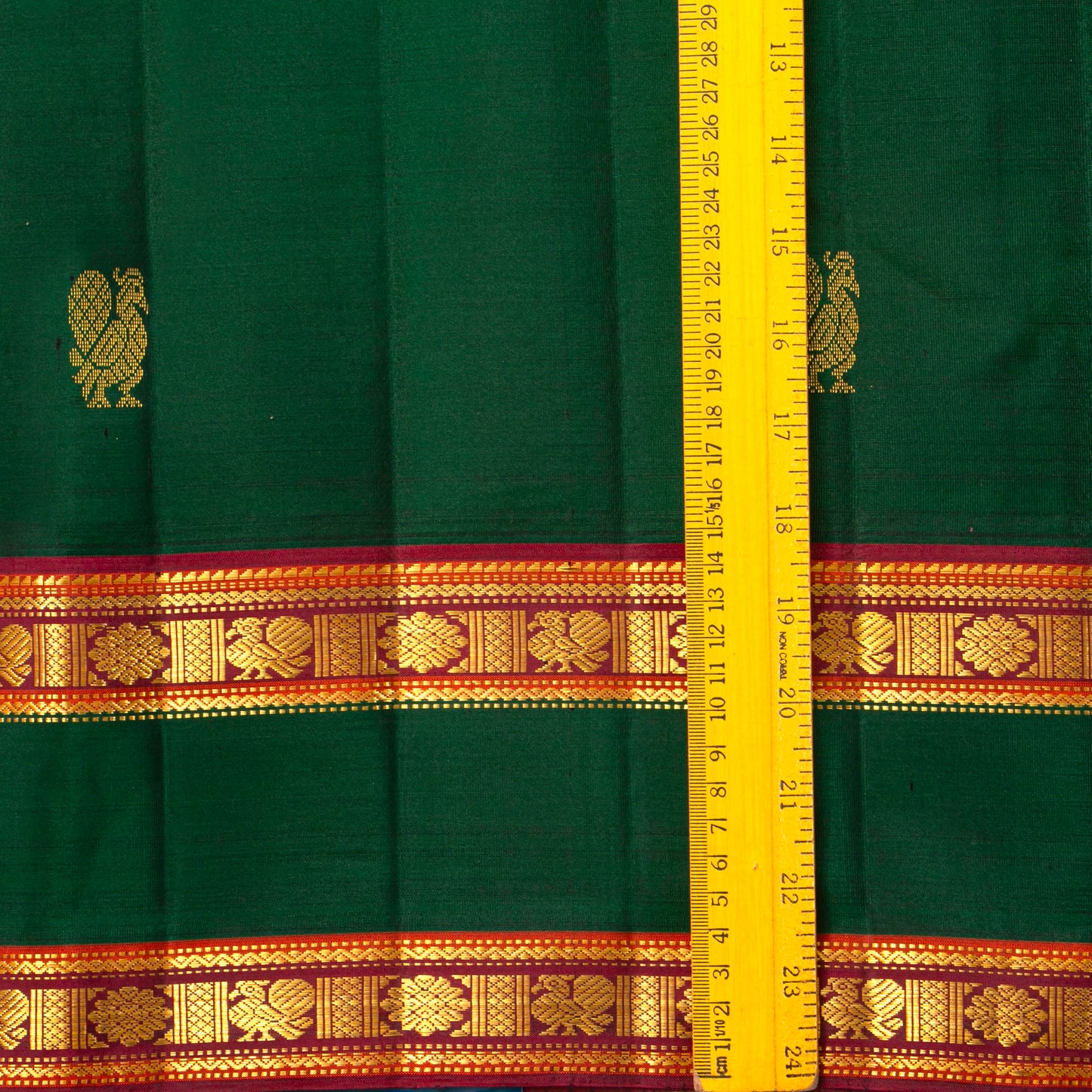 Green And Maroon Kanchipuram Silk Saree For Wedding Wear PV VIS 123