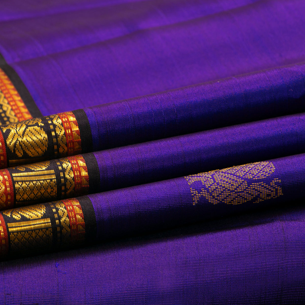 Purple And Brown Kanchipuram Silk Saree For Festive Wear PV VIS 125