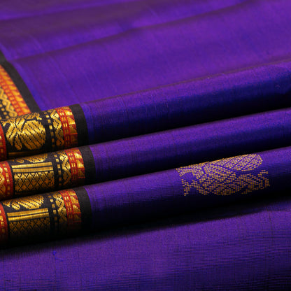 Purple And Brown Kanchipuram Silk Saree For Festive Wear PV VIS 125