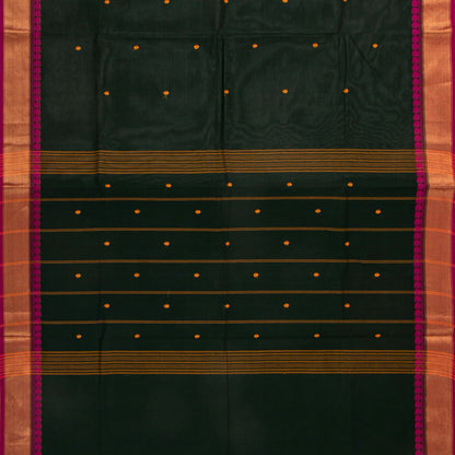 Black And Pink Kanchi Cotton Saree For Festive Wear PV MM KC 494
