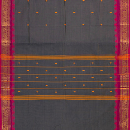 Grey And Pink Kanchi Cotton Saree For Festive Wear PV MM KC 486