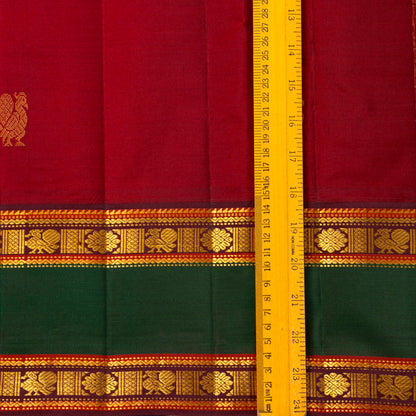 Red And Maroon Kanchipuram Silk Saree For Festive Wear PV VIS 126