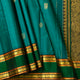 Teal And Black Kanchipuram Silk Saree For Festive Wear PV VIS 127