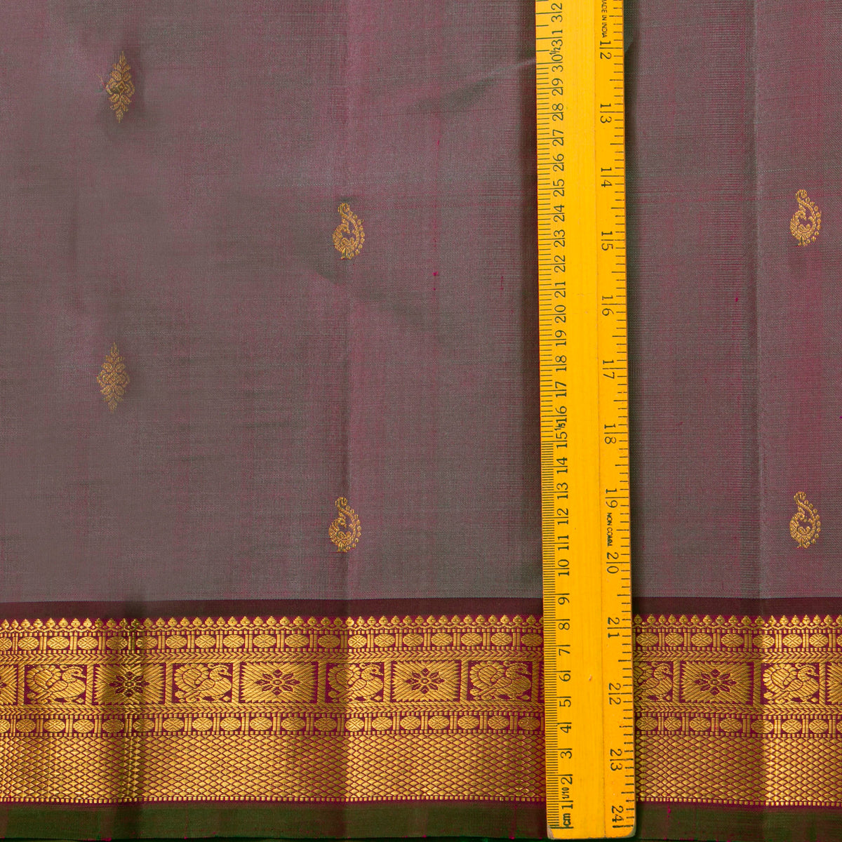 Mauve And Maroon Kanchipuram Silk Saree For Festive Wear PV VIS 113