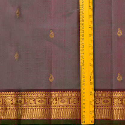 Mauve And Maroon Kanchipuram Silk Saree For Festive Wear PV VIS 113