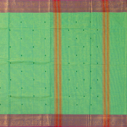Green And Mauve Kanchi Cotton Saree For Festive Wear PV MM KC 490