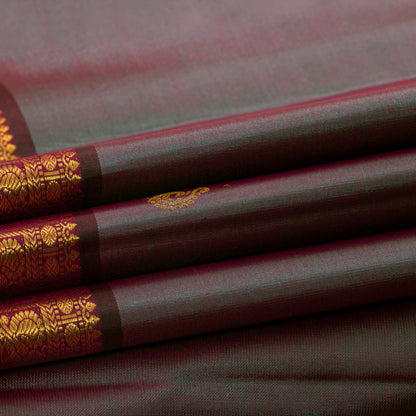 Mauve And Maroon Kanchipuram Silk Saree For Festive Wear PV VIS 113
